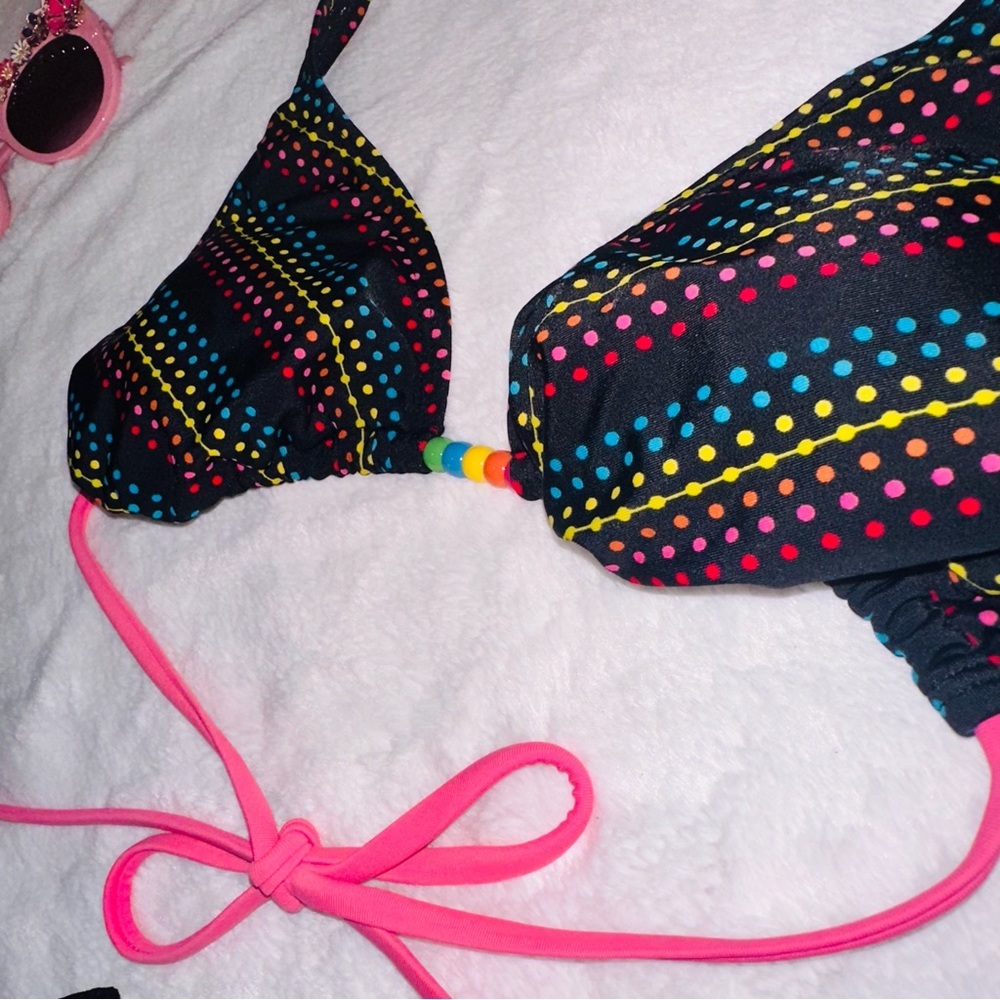 Polka dot rainbow 2 piece swimsuit